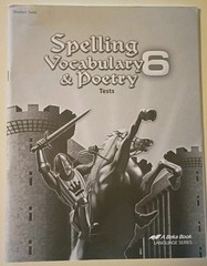 Spelling, Vocabulary, & Poetry 6 – Student Tests – Abeka Language Arts Series VG