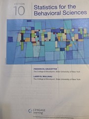 Cengage Learning Statistics for the Behavioral Sciences 10th Ed Gravetter Walln…