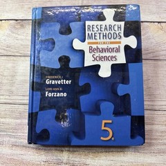 Research Methods for the Behavioral Sciences – Hardcover – VERY GOOD