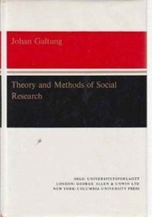 Theory and Methods of Social Research Hardcover Johan Galtung