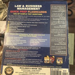 LAW & BUSINESS MANAGEMENT QUICK-PREP FLASHCARDS FOR By Oussa Awad & Builder’s