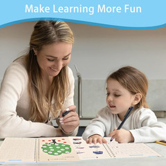 Handwriting Book Practice for Kids,Reusable Grooved Handwriting Books, Writing P