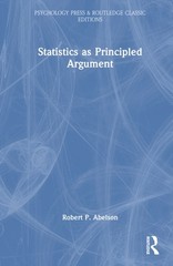 STATISTICS AS PRINCIPLED ARGUMENT by ABELSON ROBERT P. Hardback Self Help