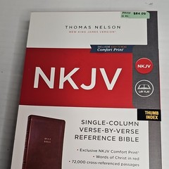 Thomas Nelson NKJV Single-Column Reference Bible Comfort Print Thumb Index