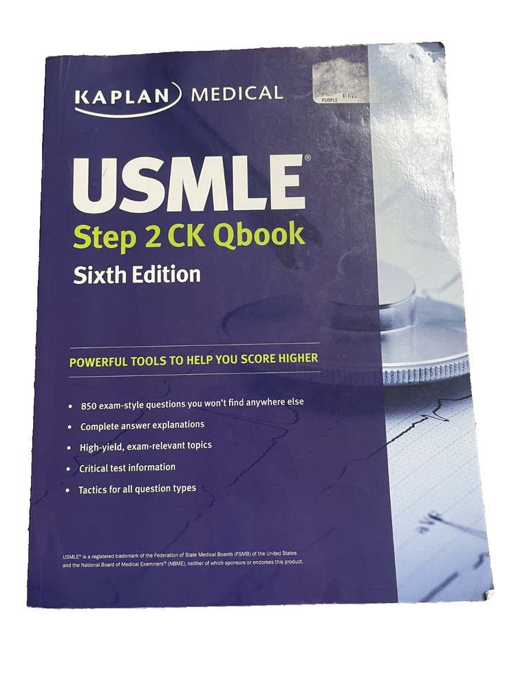 USMLE Step 2 CK QBook by Kaplan – 6th edition – FREE SHIPPING