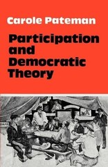 Participation and Democratic Theory by Carole Pateman (English) Paperback Book