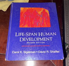 Life-Span Human Development 2nd Ed Hardcover 1994 Sigelman & Shaffer