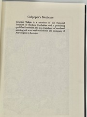 Culpeper’s Medicine: A Practice Of Western Holistic Medicine By Graeme Tobyn HC