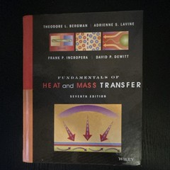 Wiley Fundamentals of Heat and Mass Transfer 7th Ed 2007 HC Textbook