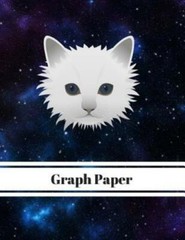 Graph Paper White Kitty In Galaxy