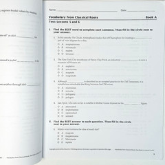 Vocabulary From Classical Roots Book A Set Student Workbook Tchr Guide Test Key