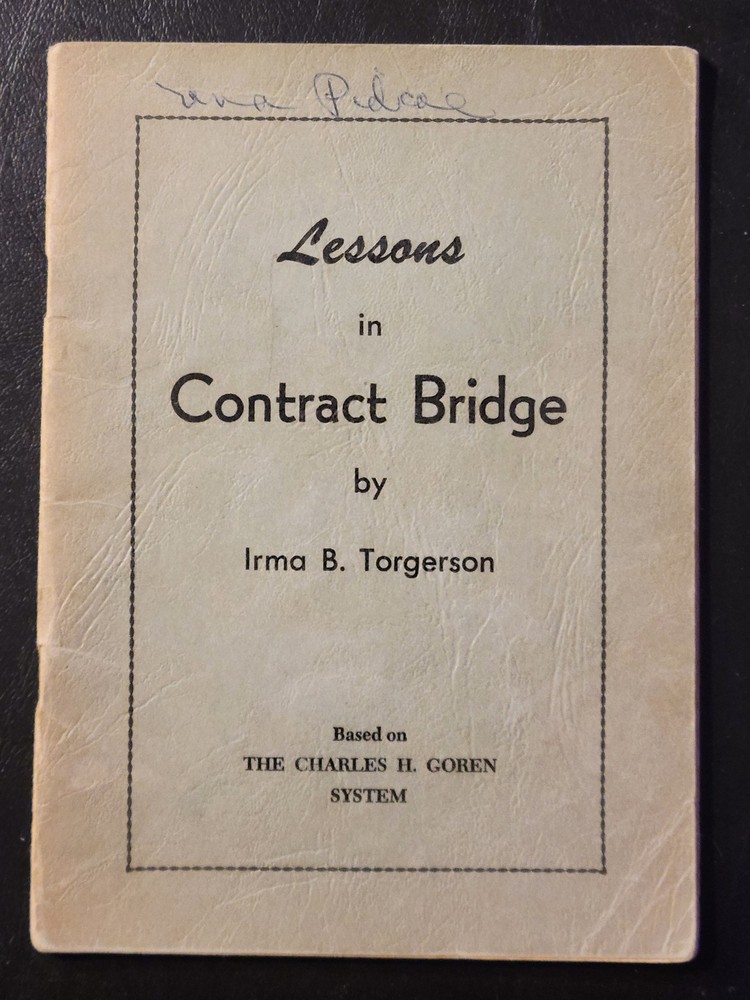 Lessons in Contract Bridge by Irma B. Torgerson Goren System Vintage Booklet