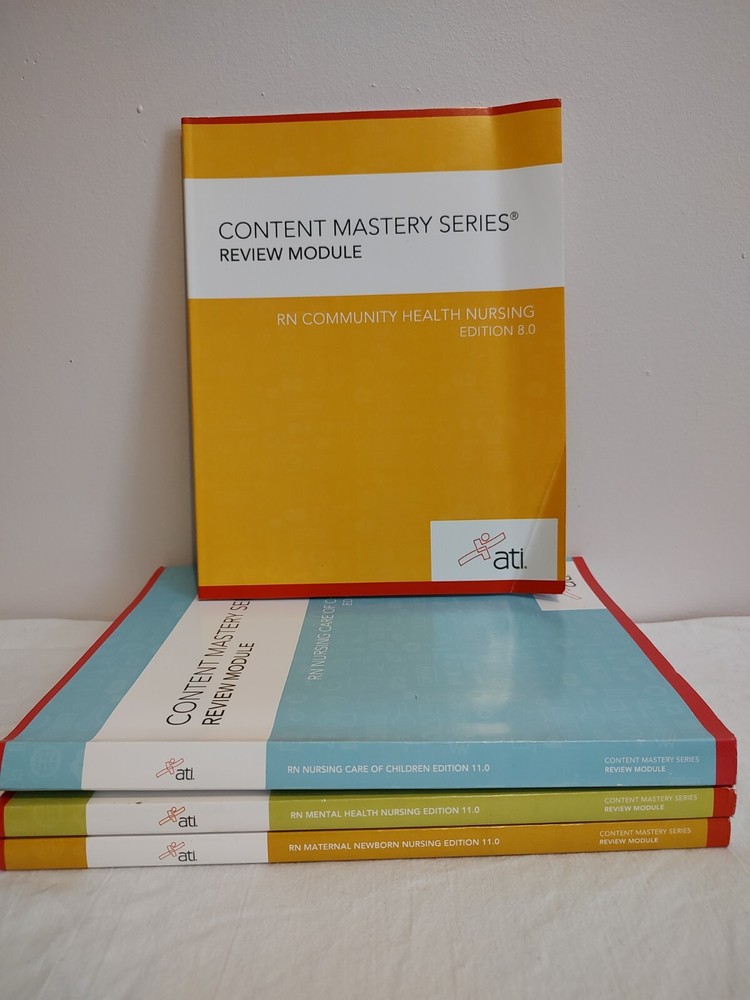 ATI Content Mastery Series Review Modules 2019 Set 4 Books Study Test RN Nursing