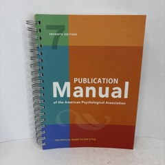 APA Publication Manual (OFFICIAL) Spiral 7th Edition the American Psychological