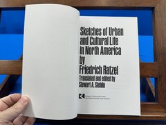 Sketches of Urban and Cultural Life in North America- Friedrich Ratzel, 1988