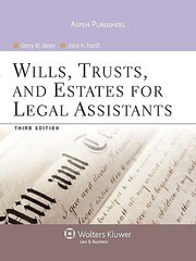 Wills Trusts and Estates for Legal Assistants by Beyer, Gerry W.