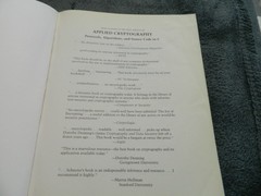 Schneier’s Cryptography Library: Applied Cryptography, Protocols, algorithms, SC