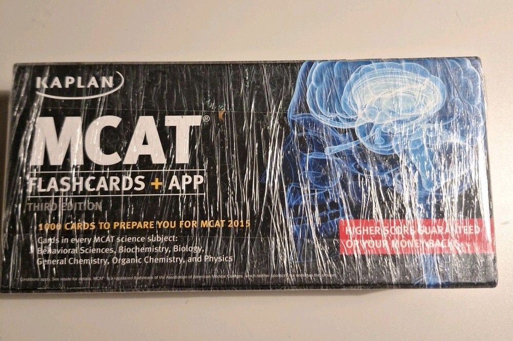 Kaplan MCAT Flashcards + App Third Edition 1000 Cards Study Guide Test Prep