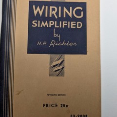 Vtg 1943 Wiring Simplified H.P. Richter Electrical Manual Booklet 15th Edition