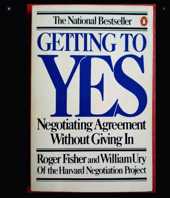 GETTING TO YES a paperback book Negotiating Agreement Without Giving In!
