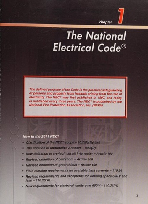 Electrical Systems Based on 2011 NEC National Electrical Code Pap