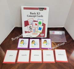 Abeka Basic K5 Concept Cards, Flashcards Shapes, Numbers, Symbols w/ Ring Binder