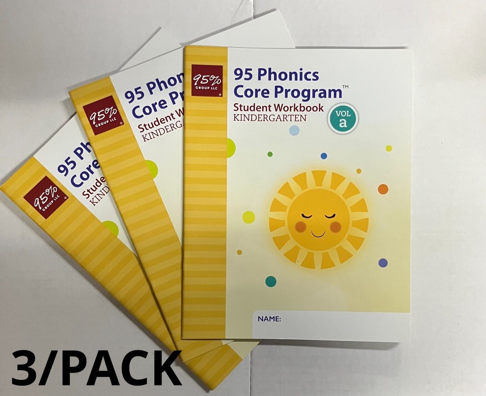 95 Phonics Core Program Student Workbook, Grade K, Volume A , 3 PACK (NEW)