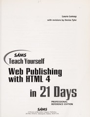 Sam’s Teach Yourself Web Publishing With Html 4 in 21 Days (Teach Yourself Serie