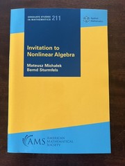 Invitation to Nonlinear Algebra, Michałek & Sturmfels, VERY GOOD, Paperback