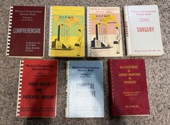 Lot Of 7 ~ Vintage Medical Examination Review Books Surgery, Medicine & More