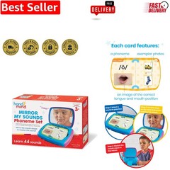 English Letter Sounds Flash Cards & Mirror Set for Early Literacy Development