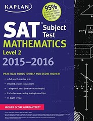 KAPLAN SAT SUBJECT TEST MATHEMATICS LEVEL 2 2015-2016 *Excellent Condition*