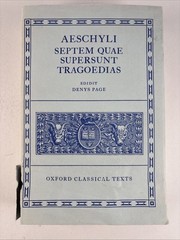 Aeschyli Septem Quae Supersunt Tragoedias 1972 Oxford Classical Texts HC DJ