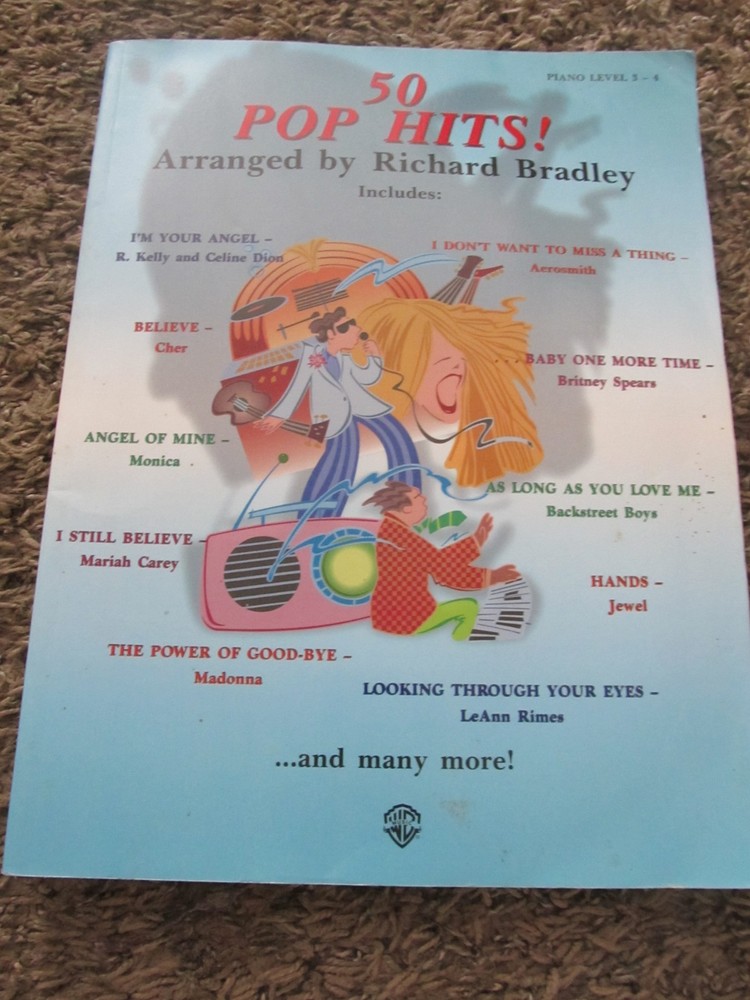 50 POP HITS! Arranged by Richard Bradley Warner Brothers Music Book