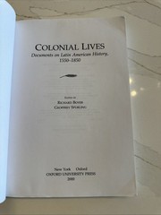 Colonial Lives: Documents on Latin American History, 1550-1850 – GOOD