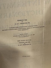 1945 Websters New Internation Dictionary English Language 2nd Edition Unabridged