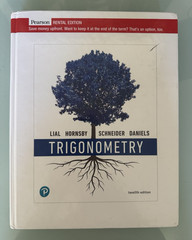 Pearson Rental Edition Trigonometry 12th Ed Lial Hornsby Paperback 2014