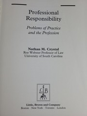Professional Responsibility Problems Practice Nathan Crystal Law (Marked) 1996