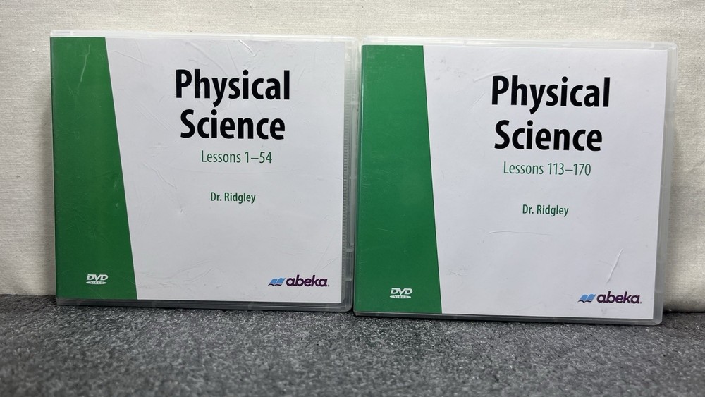 Abeka Physical Science Dr. Ridgley DVDs Lessons 1-54 & 113-170 Partial Set *READ