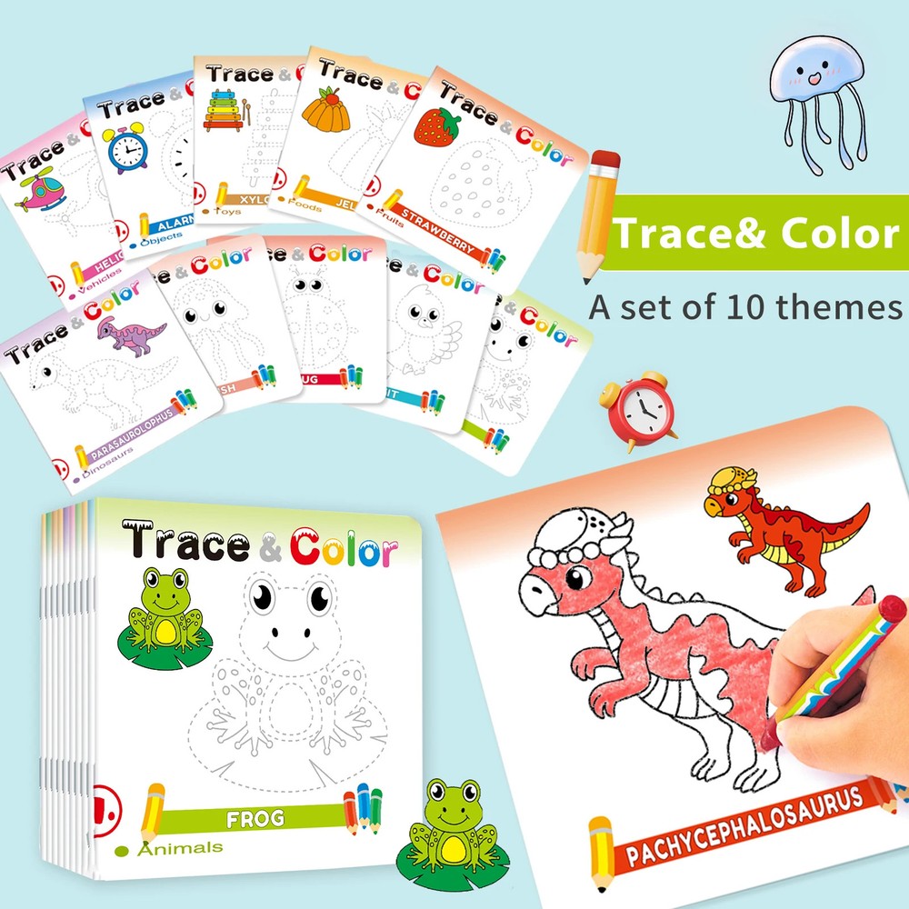 10 Color Drawing Books for Early Kid Education and Training As Parent Child Gift