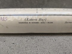 New Authentic Estero Bay NOAA Nautical Soundings in Fathoms Chart 18703 Orig Pkg