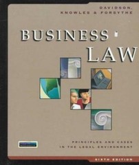 Business Law: Principles and Cases in the Legal Environment, Davidson, Daniel,Kn