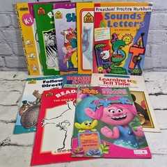 Lot of 10 Home School Work Books Preschool-3rd Grade Assorted Subjects Unmarked