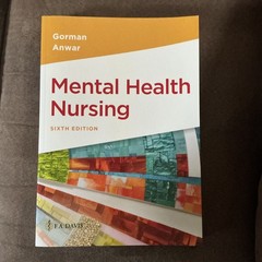 Mental Health Nursing Sixth Edition by Gorman & Anwar F.A. Davis 2022 Paperback