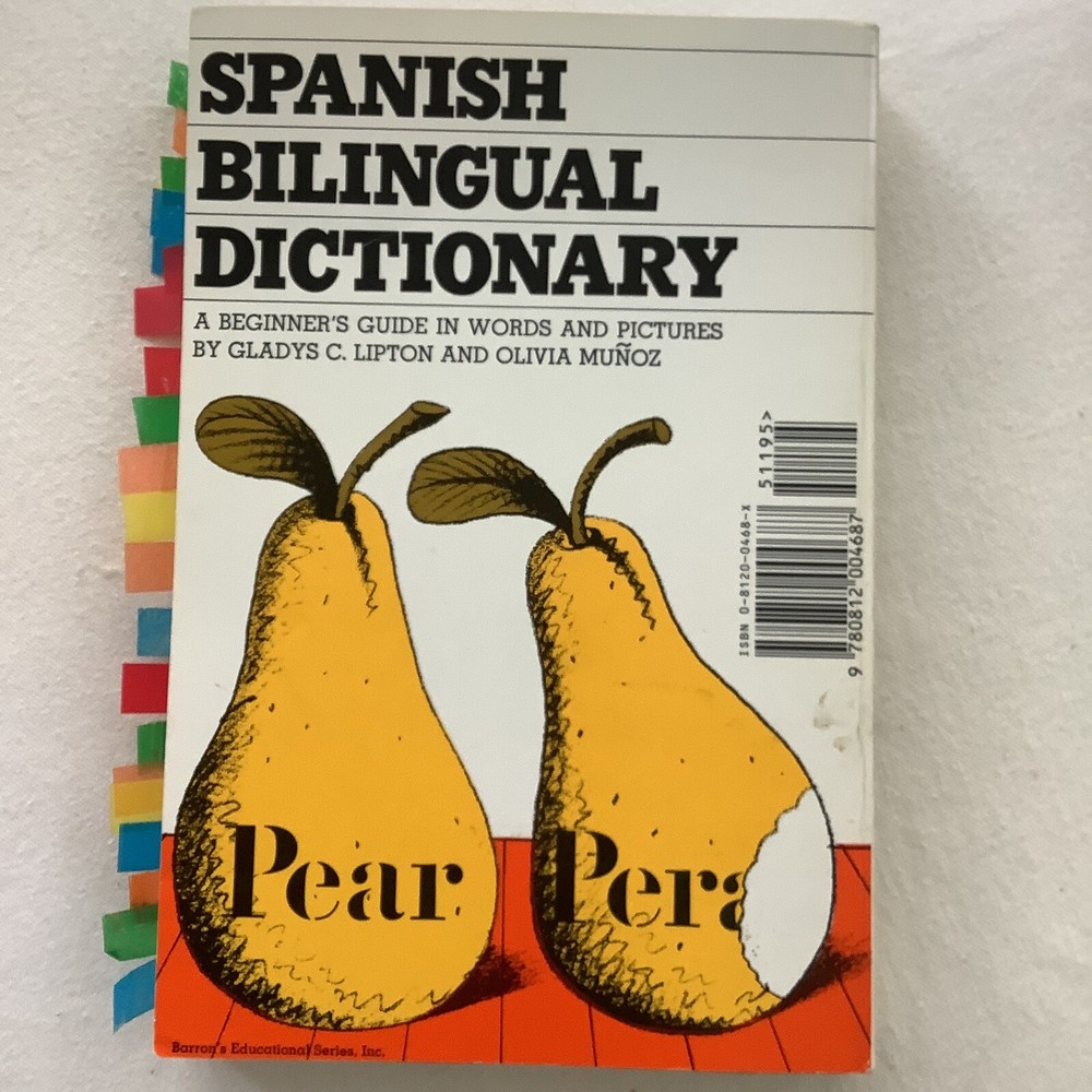 Spanish Bilingual Dictionary Gladys Lipton Olivia Munoz PB 357 Pages Vintage