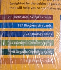 Kaplan MCAT Flashcards + App Third Edition 1000 Cards Study Guide Test Prep