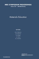 Materials Education: Volume 1233 (MRS Proceedin, Patterson, Marshall, Wade, -,