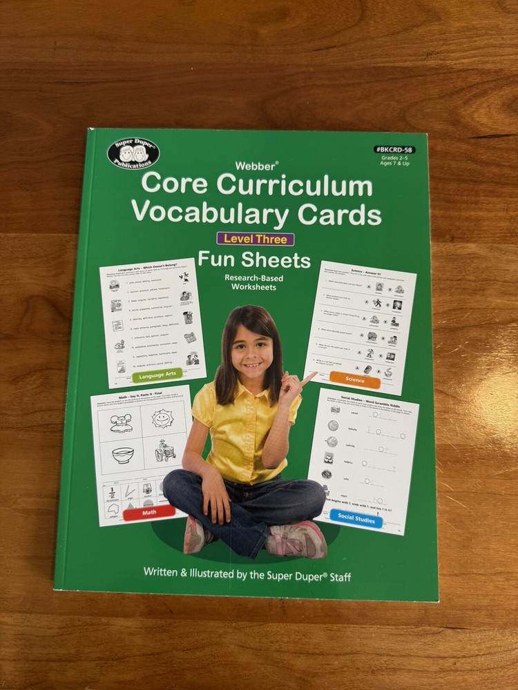 New Mint Webber Core Curriculum Vocabulary Cards Level 3 Three Fun Sheets Mint