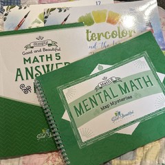 The Good And The Beautiful Math Grade 5 Book, Key, Mental Math Water Color Used