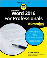 Word 2016 For Professionals For Dummies Paperback Dan Gookin